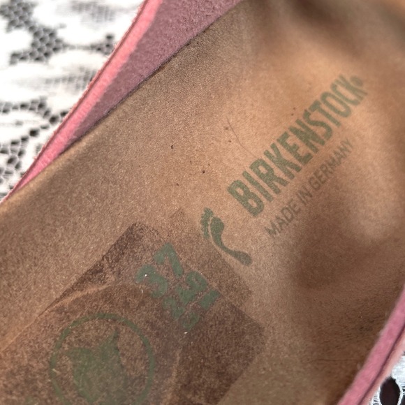 Birkenstock Florida? Pink Snake Embossed Leather Sandal Slides Sz 37 (6-6.5) - Picture 8 of 9